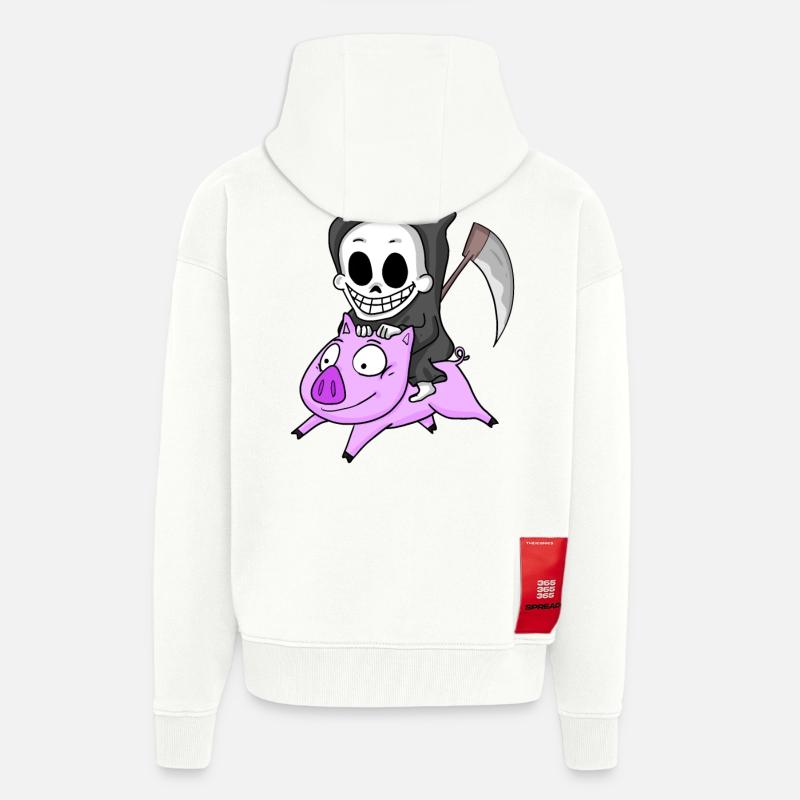 Sensenmann Schwein - Zip Hoodie - made by SPREAD - OFF WHITE