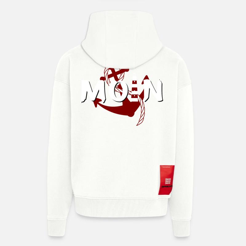 Ancre du phare de Moin - Veste à capuche bio épaisse oversize fabriqué en UE - OFF WHITE