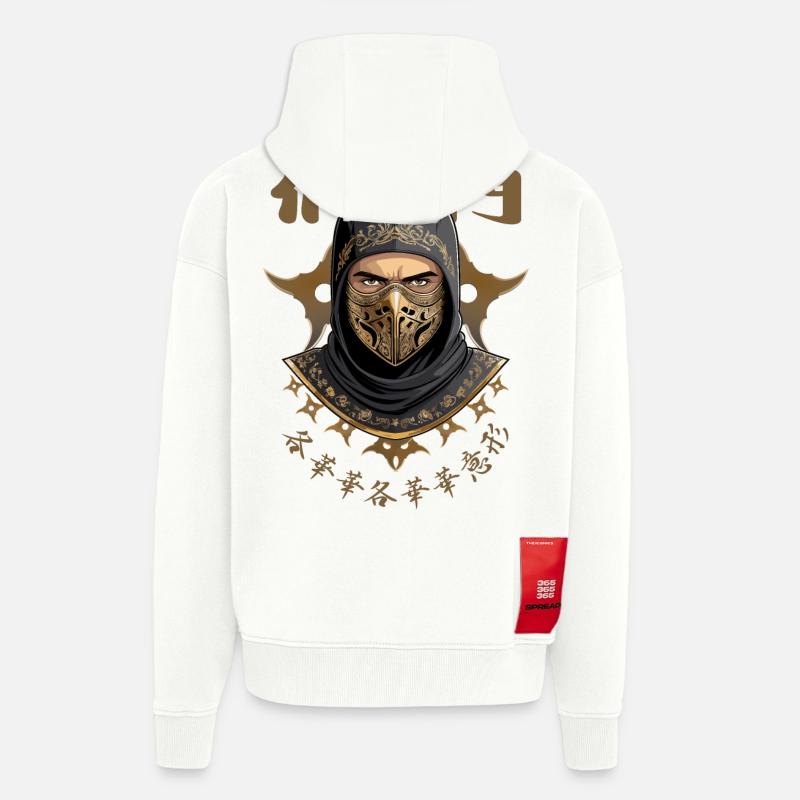 Ninja Samurai Krieger - Zip Hoodie - made by SPREAD - OFF WHITE