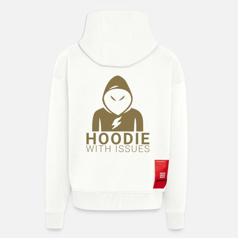 Sweat à capuche avec problèmes - Veste à capuche bio épaisse oversize fabriqué en UE - OFF WHITE