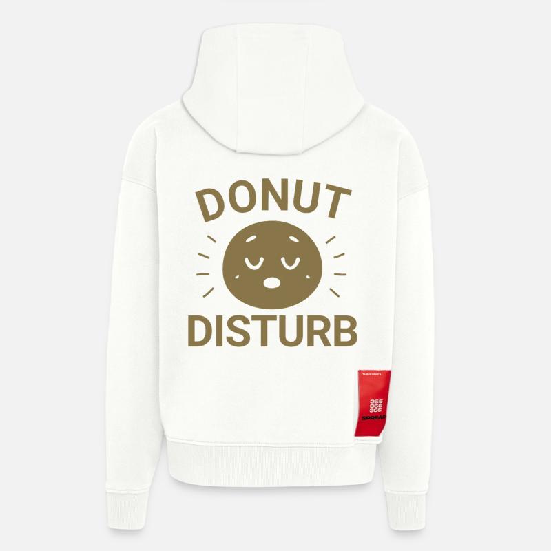 Donut Disturb - Veste à capuche bio épaisse oversize fabriqué en UE - OFF WHITE