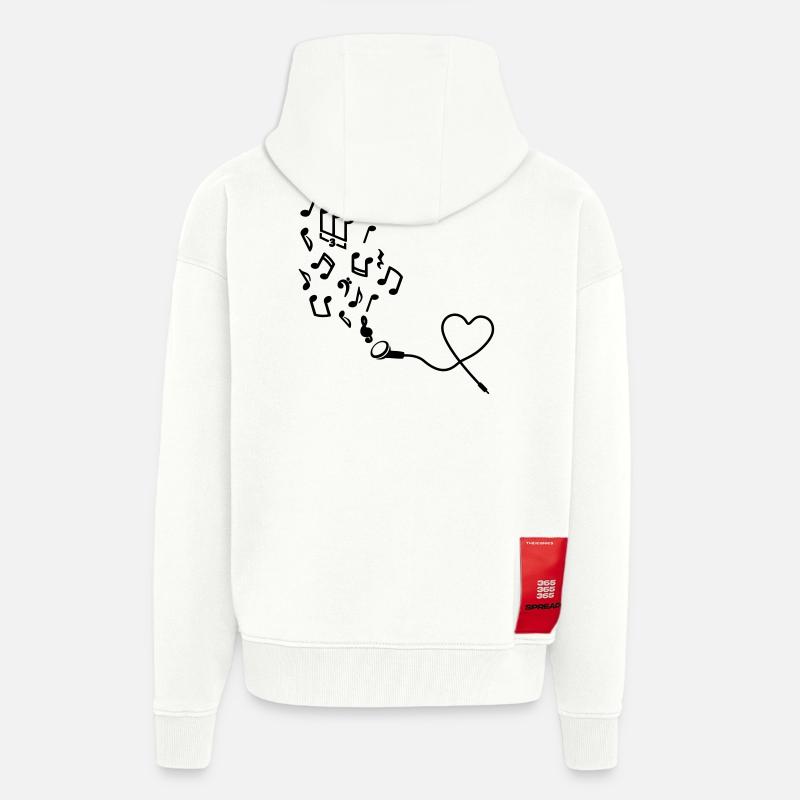 Kopfhörer mit Noten - Zip Hoodie - made by SPREAD - OFF WHITE
