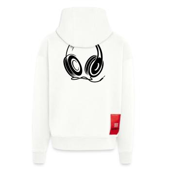 a headphone with cable - Zip Hoodie - made by SPREAD - OFF WHITE - Back