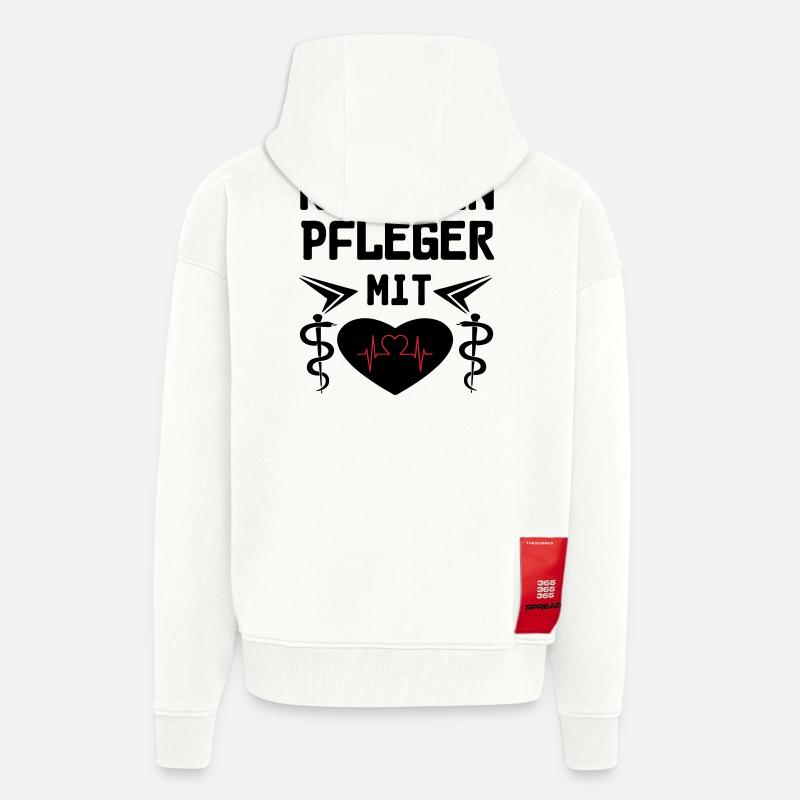 Krankenpfleger mit Herz Geschenk - Zip Hoodie - made by SPREAD - OFF WHITE