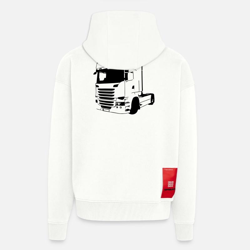  Vabis V8 - Veste à capuche bio épaisse oversize fabriqué en UE - OFF WHITE