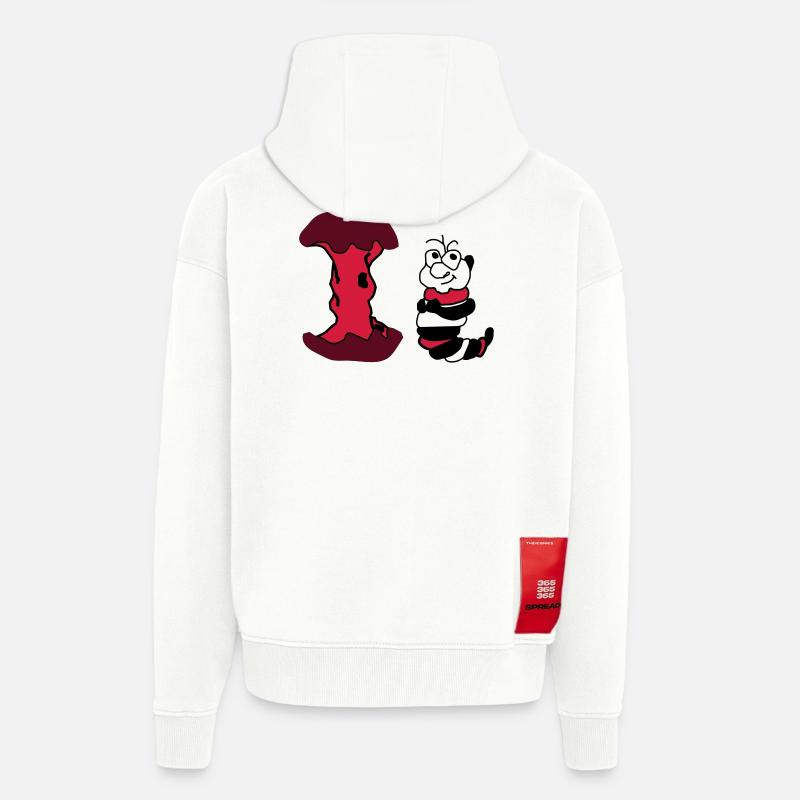 Apfel und Wurm - Zip Hoodie - made by SPREAD - OFF WHITE