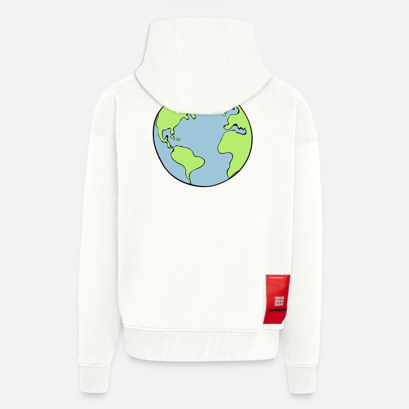terre - Veste à capuche bio épaisse oversize fabriqué en UE - OFF WHITE