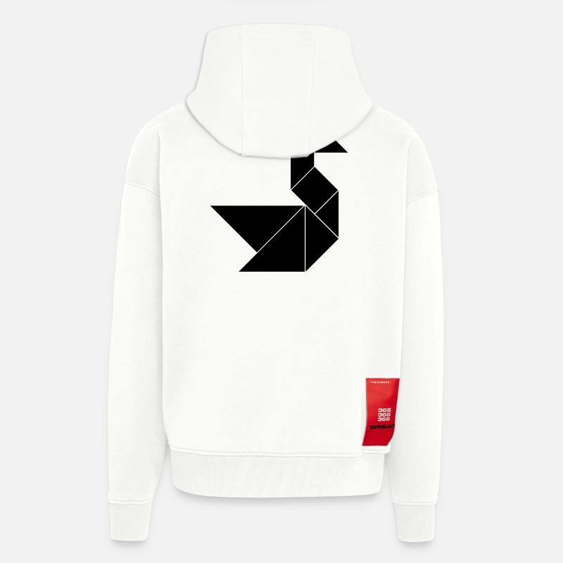 Tangram Schwan einfarbig - Zip Hoodie - made by SPREAD - OFF WHITE