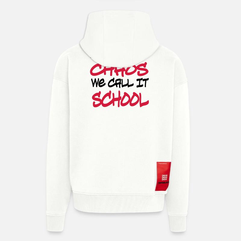 École - Veste à capuche bio épaisse oversize fabriqué en UE - OFF WHITE