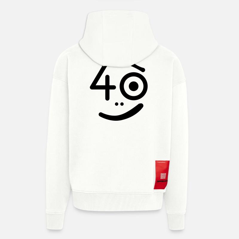 40 années - Alors quoi? - Veste à capuche bio épaisse oversize fabriqué en UE - OFF WHITE