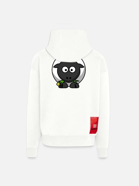 Moonlit Night Sheep Cartoon - Zip Hoodie - made by SPREAD - OFF WHITE