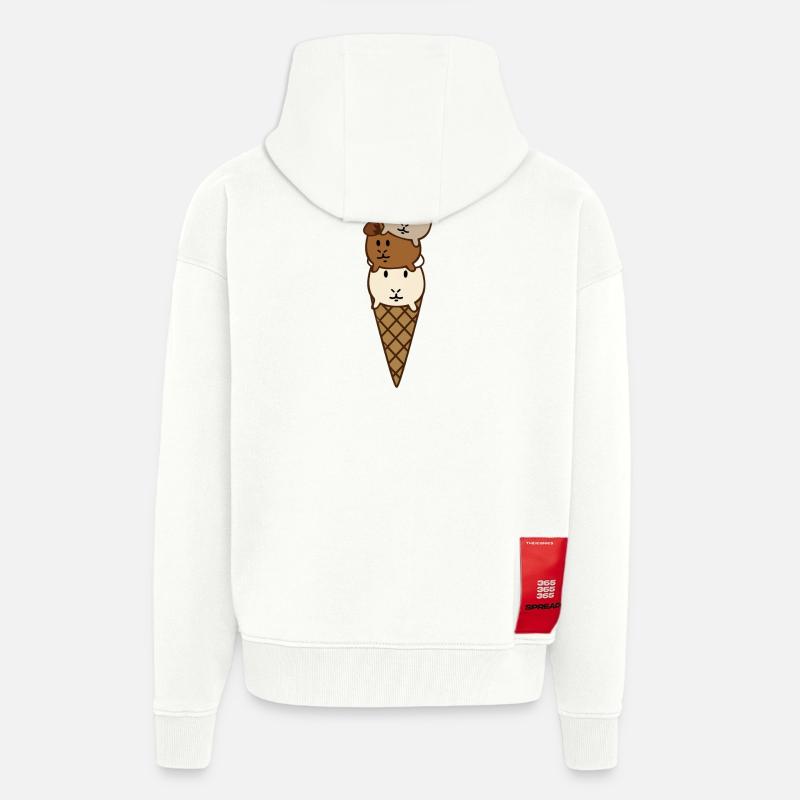 Cobaye - Veste à capuche bio épaisse oversize fabriqué en UE - OFF WHITE