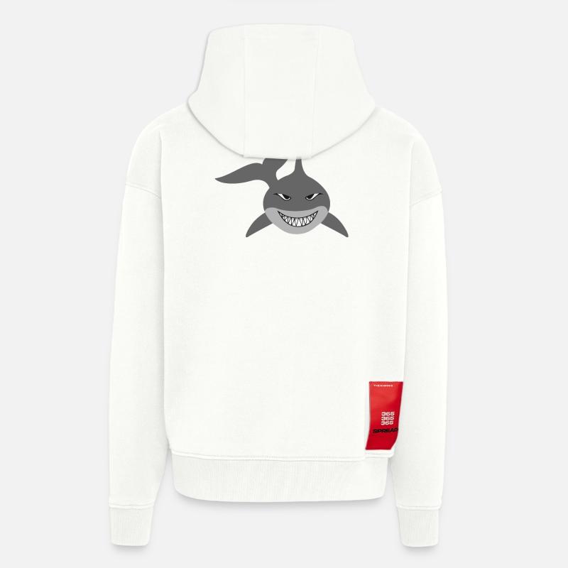 Requins - Veste à capuche bio épaisse oversize fabriqué en UE - OFF WHITE