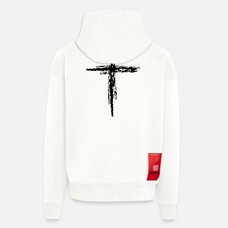 Intersection - Veste à capuche bio épaisse oversize fabriqué en UE - OFF WHITE