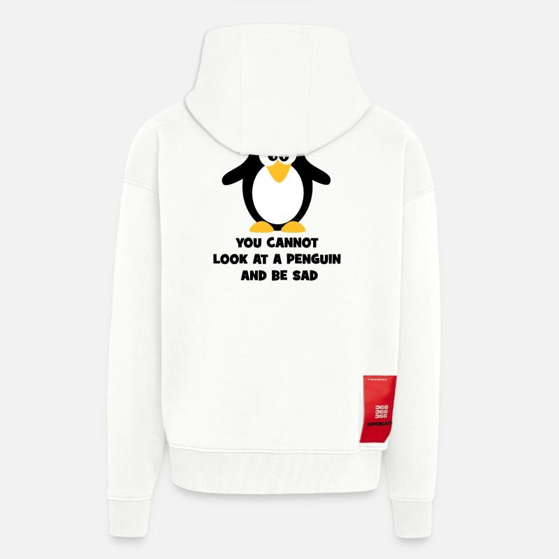 Pingouin - Veste à capuche bio épaisse oversize fabriqué en UE - OFF WHITE