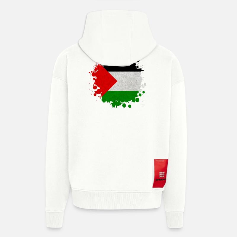 Palästina Klecks Flagge Geschenk - Zip Hoodie - made by SPREAD - OFF WHITE