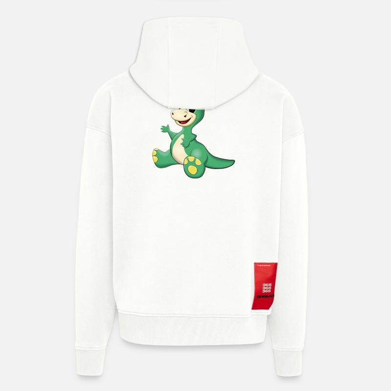 sitzender süßer Dino - Zip Hoodie - made by SPREAD - OFF WHITE