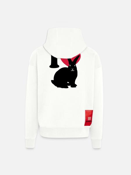 I love rabbits - Zip Hoodie - made by SPREAD - OFF WHITE