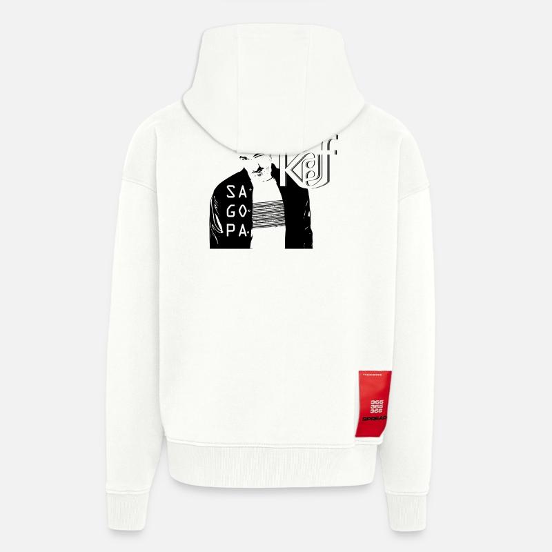 SAGOPA KAJMER - KAF KEF - Veste à capuche bio épaisse oversize fabriqué en UE - OFF WHITE