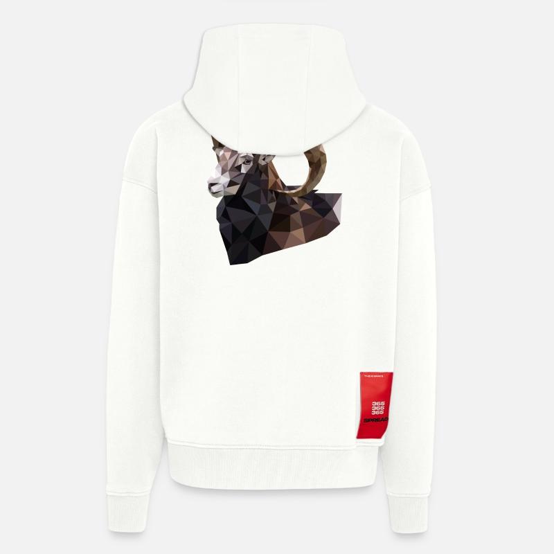 Steinbock, Sternzeichen, Alpen, Berge, Schweiz - Zip Hoodie - made by SPREAD - OFF WHITE