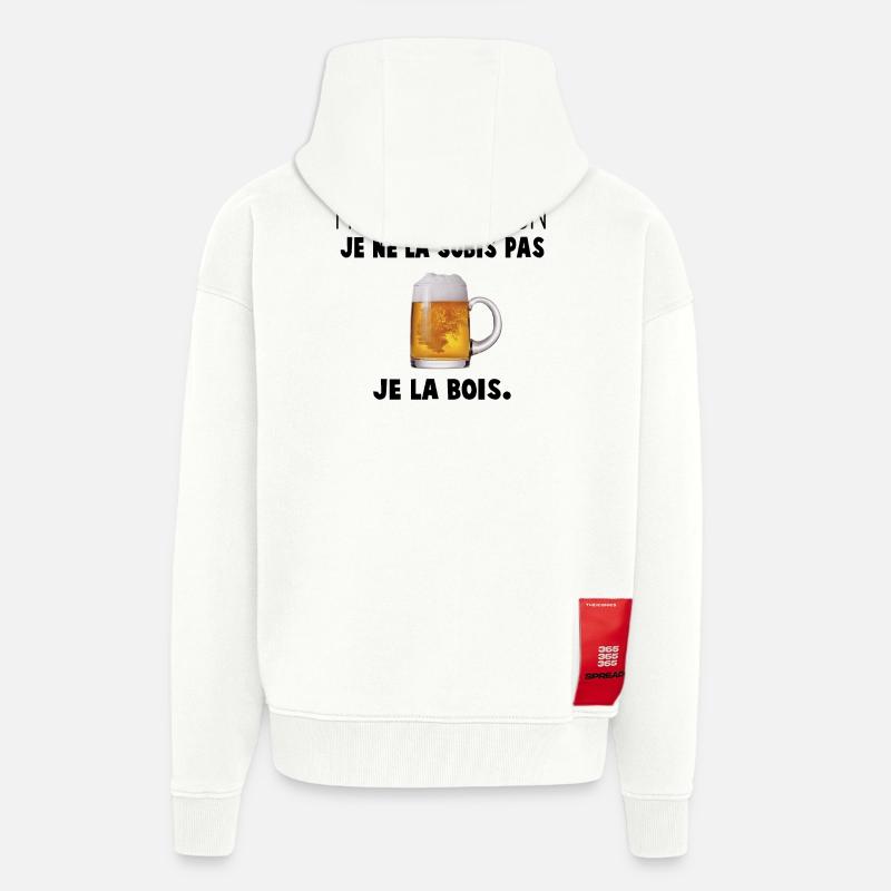 Mug à Biere Conception Unique - Veste à capuche bio épaisse oversize fabriqué en UE - OFF WHITE
