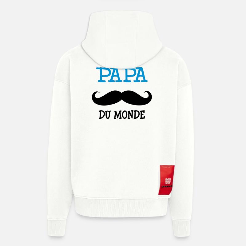 Meilleur Papa du Monde - Veste à capuche bio épaisse oversize fabriqué en UE - OFF WHITE