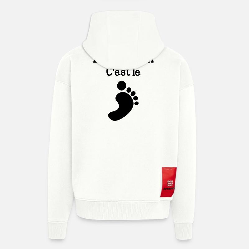 Le handball c'est le pied ! - Veste à capuche bio épaisse oversize fabriqué en UE - OFF WHITE
