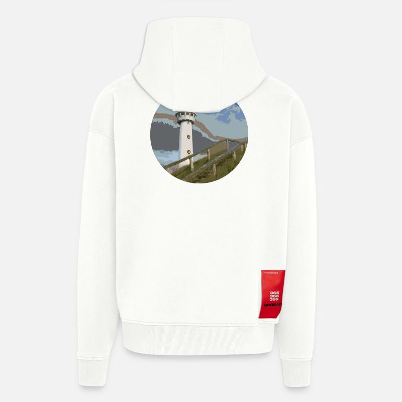 leuchtturm - Veste à capuche bio épaisse oversize fabriqué en UE - OFF WHITE