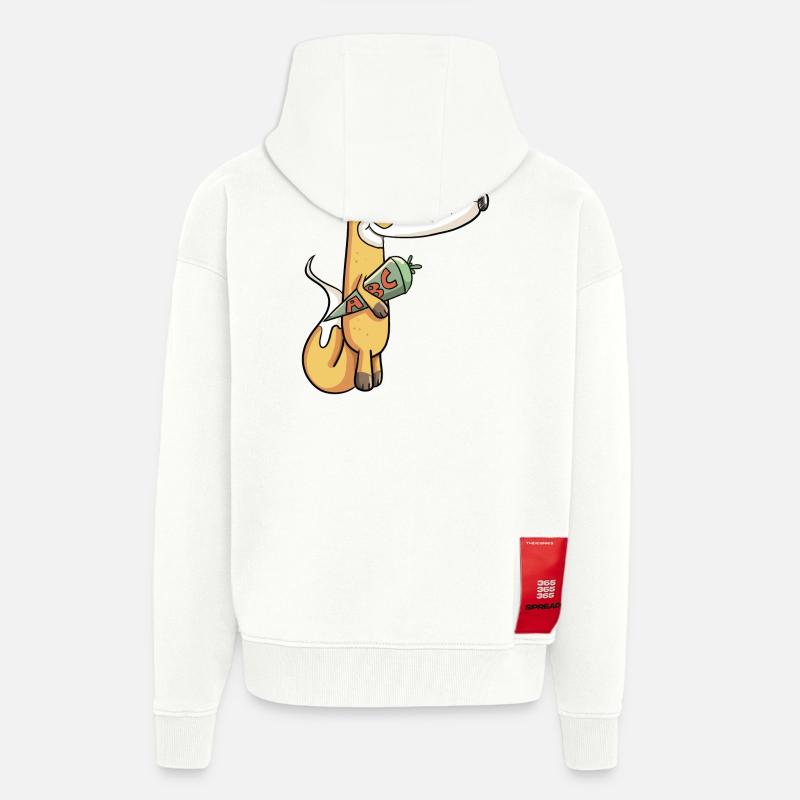 Écolier Fuchs I Einschulung Erstklässler - Veste à capuche bio épaisse oversize fabriqué en UE - OFF WHITE