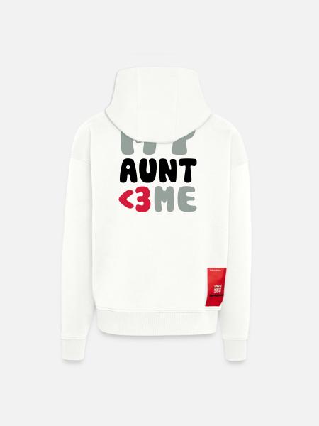 My aunt loves me - Zip Hoodie - made by SPREAD - OFF WHITE