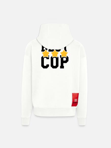 Best Cop ! - Veste à capuche bio épaisse oversize fabriqué en UE - OFF WHITE