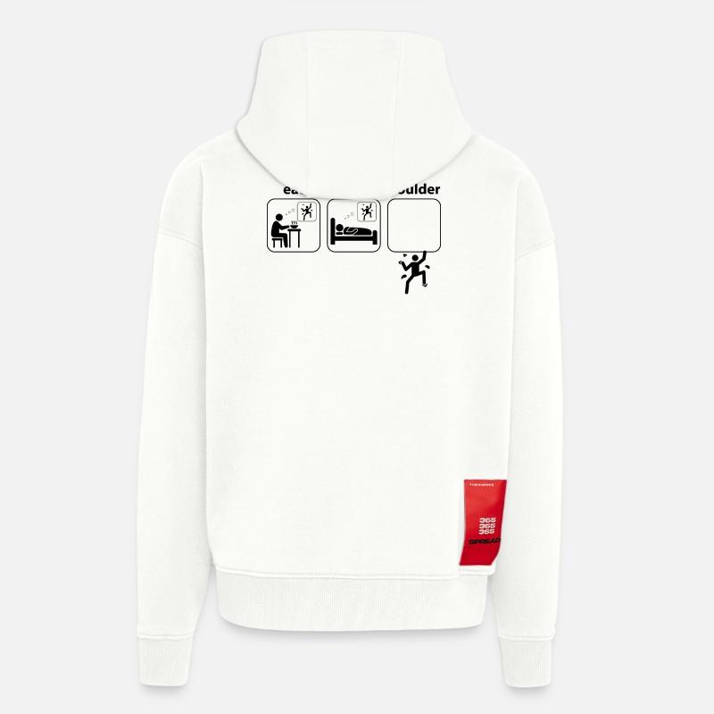 Mange le sommeil Boulder grimpe l'alpinisme - Veste à capuche bio épaisse oversize fabriqué en UE - OFF WHITE
