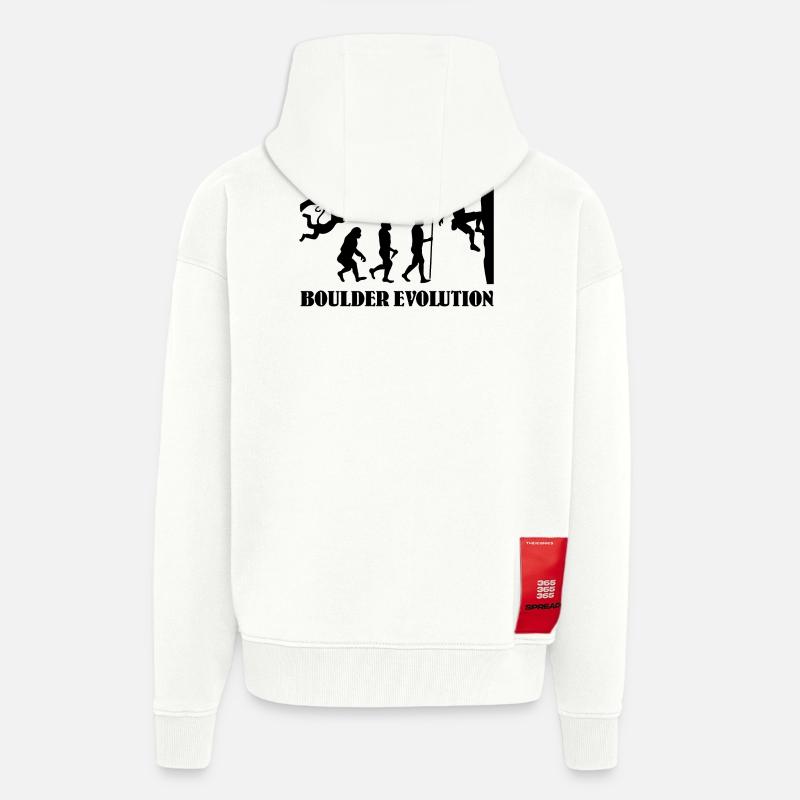 Boulder Evolution Climbing Mountaineering Boulderer - Zip Hoodie - made by SPREAD - OFF WHITE