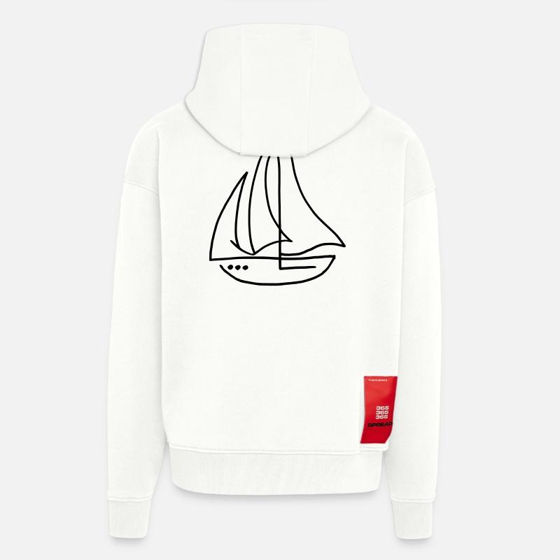Segelboot Segelschiff - Zip Hoodie - made by SPREAD - OFF WHITE