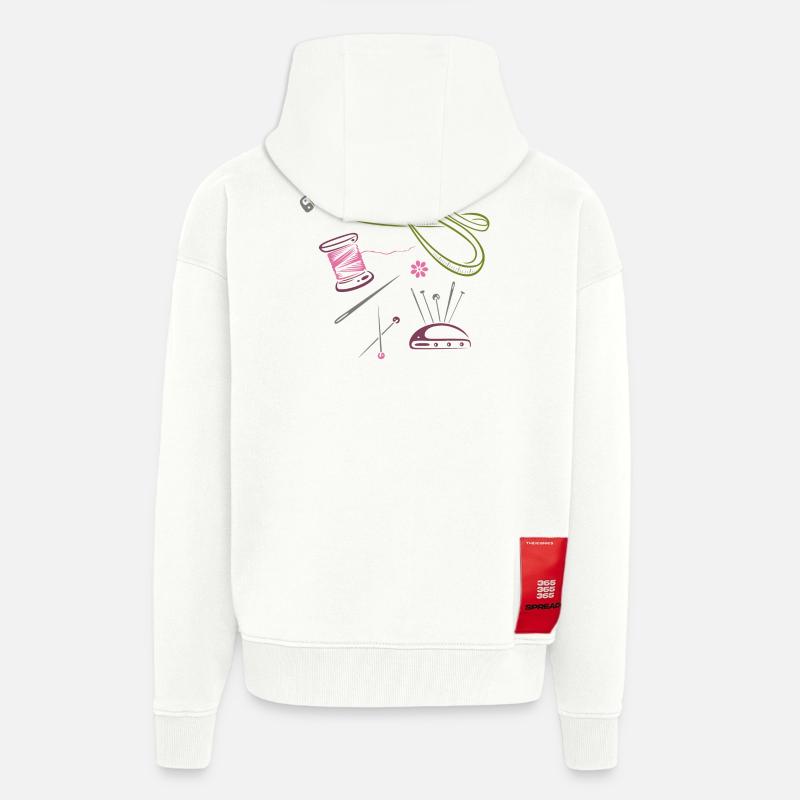 Handarbeit Nähen Mode Modedesigner - Zip Hoodie - made by SPREAD - OFF WHITE