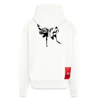 Tête de braque de Weimar - Veste à capuche bio épaisse oversize fabriqué en UE - OFF WHITE - Dos