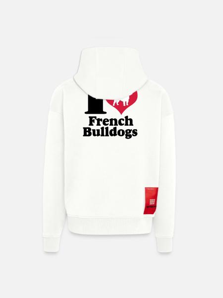 I Love French Bulldogs ... / + - Zip Hoodie - made by SPREAD - OFF WHITE