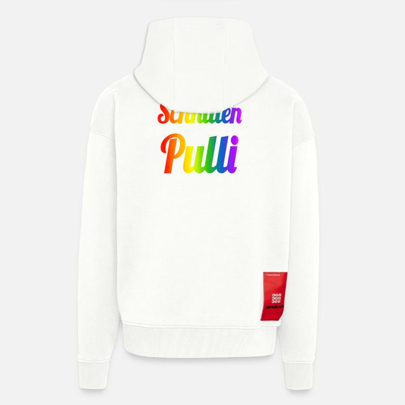Schnutenpulli in Regenbogen Farben - Zip Hoodie - made by SPREAD - OFF WHITE