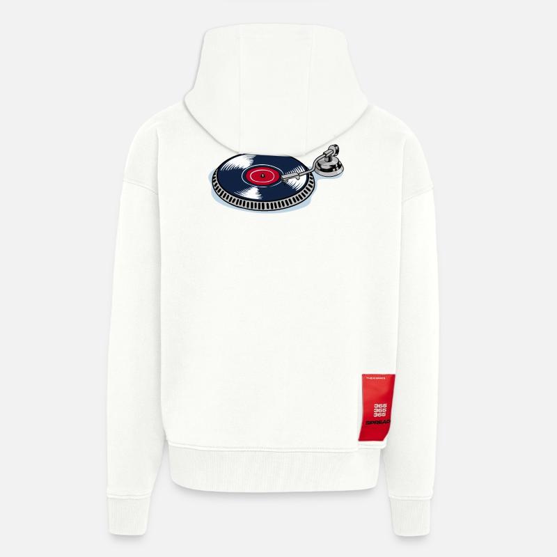 Scratch turntable record player beatbox vinyl - Zip Hoodie - made by SPREAD - OFF WHITE