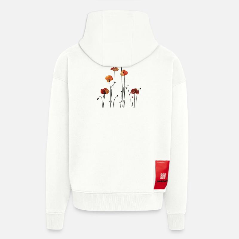 Mohnblumen Silhouette Design - Zip Hoodie - made by SPREAD - OFF WHITE