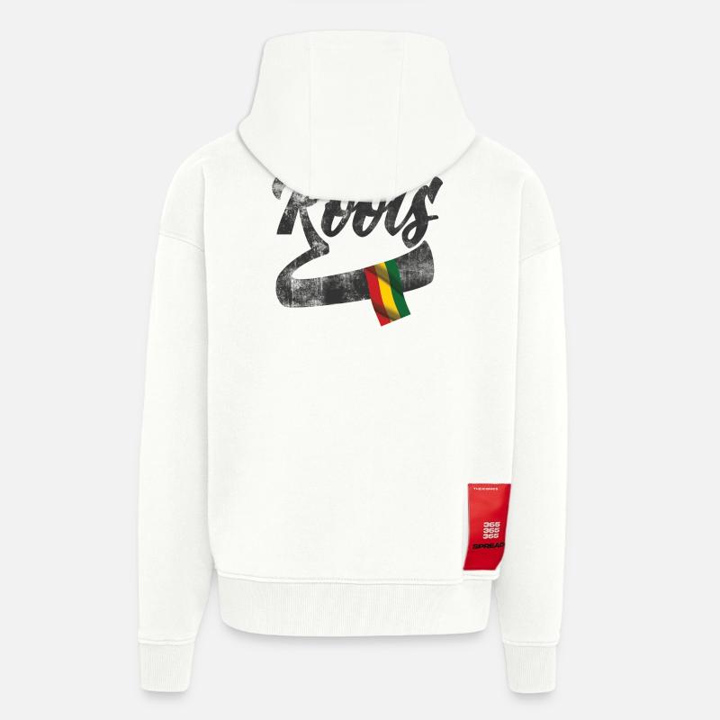 Roots Reggae Design mit farbiger Flagge - Zip Hoodie - made by SPREAD - OFF WHITE