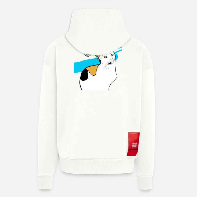 sitting cat - Zip Hoodie - made by SPREAD - OFF WHITE