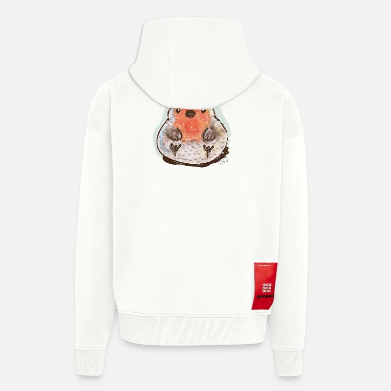 Bubble Robin - Zip Hoodie - made by SPREAD - OFF WHITE