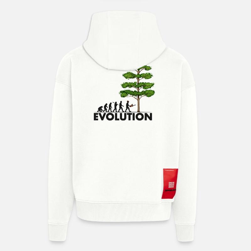 Chainsaw Evolution Gray Big Tree - Zip Hoodie - made by SPREAD - OFF WHITE