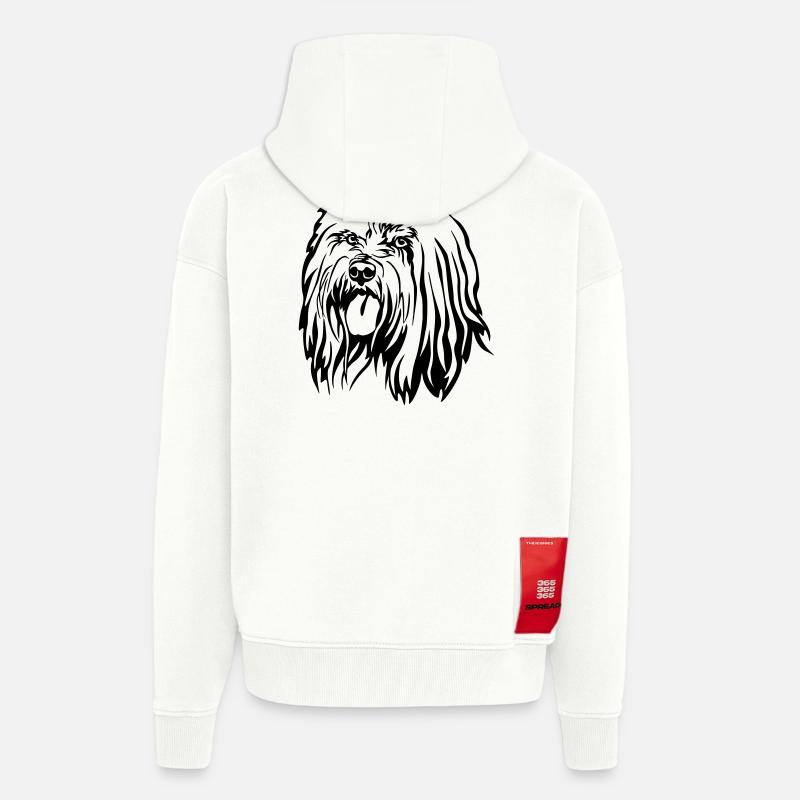 Tibet Terrier Kopf - Zip Hoodie - made by SPREAD - OFF WHITE