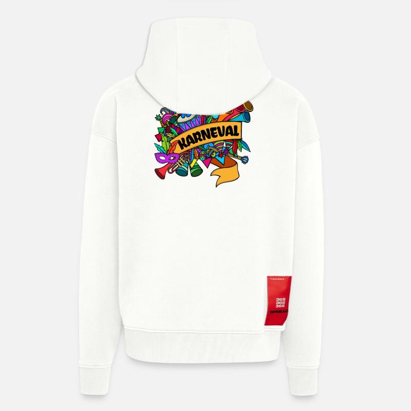 Carnaval carnaval carnaval masques - Veste à capuche bio épaisse oversize fabriqué en UE - OFF WHITE