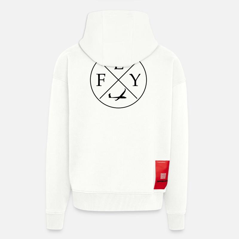 FLY Logo Glider remote control rc - Zip Hoodie - made by SPREAD - OFF WHITE