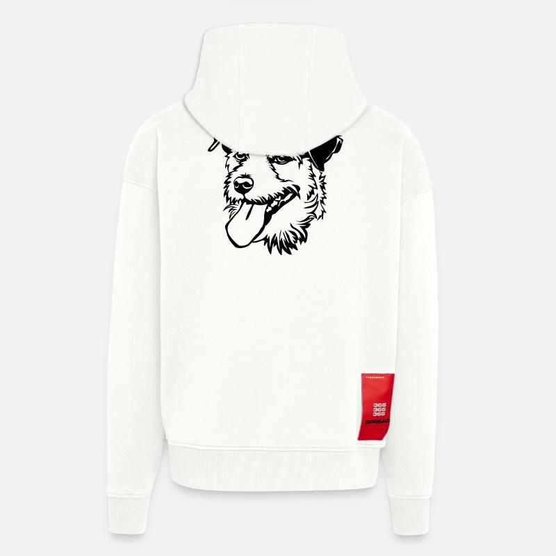 Parson Russel Terrier Kopf - Zip Hoodie - made by SPREAD - OFF WHITE