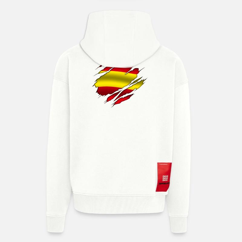 Spanien - Spanien - Spanien - Zerrissenes Design - Zip Hoodie - made by SPREAD - OFF WHITE