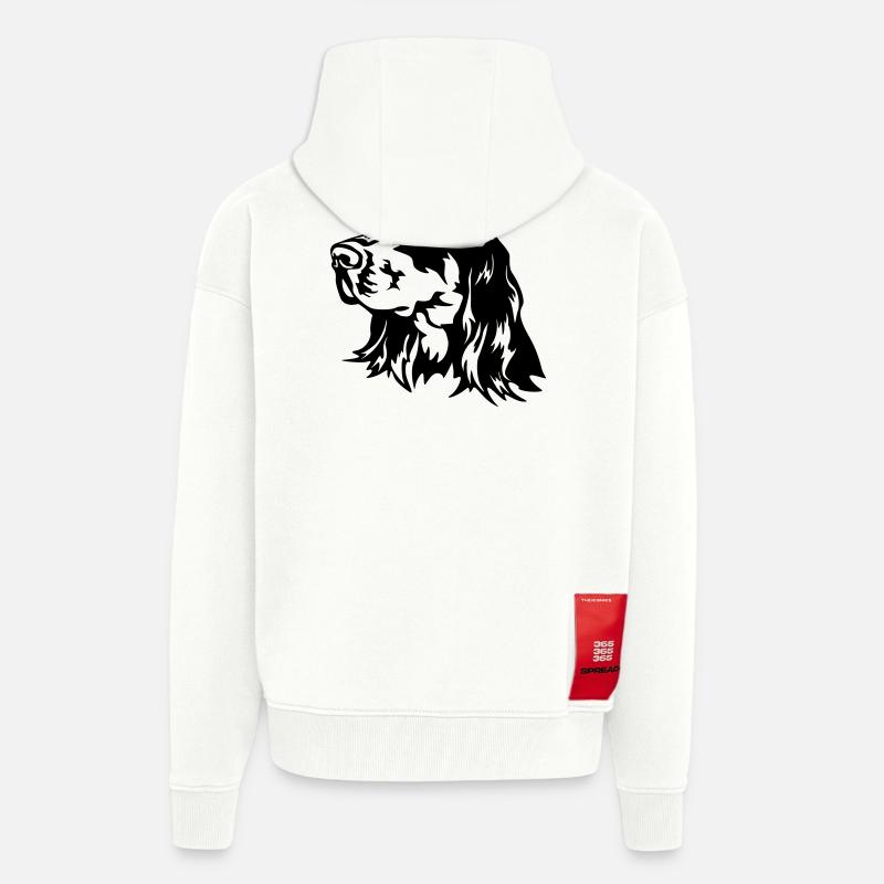Gordon Setter Kopf - Zip Hoodie - made by SPREAD - OFF WHITE